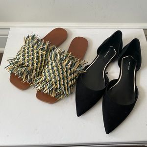 New 2 Pairs Zara Flat Sandal